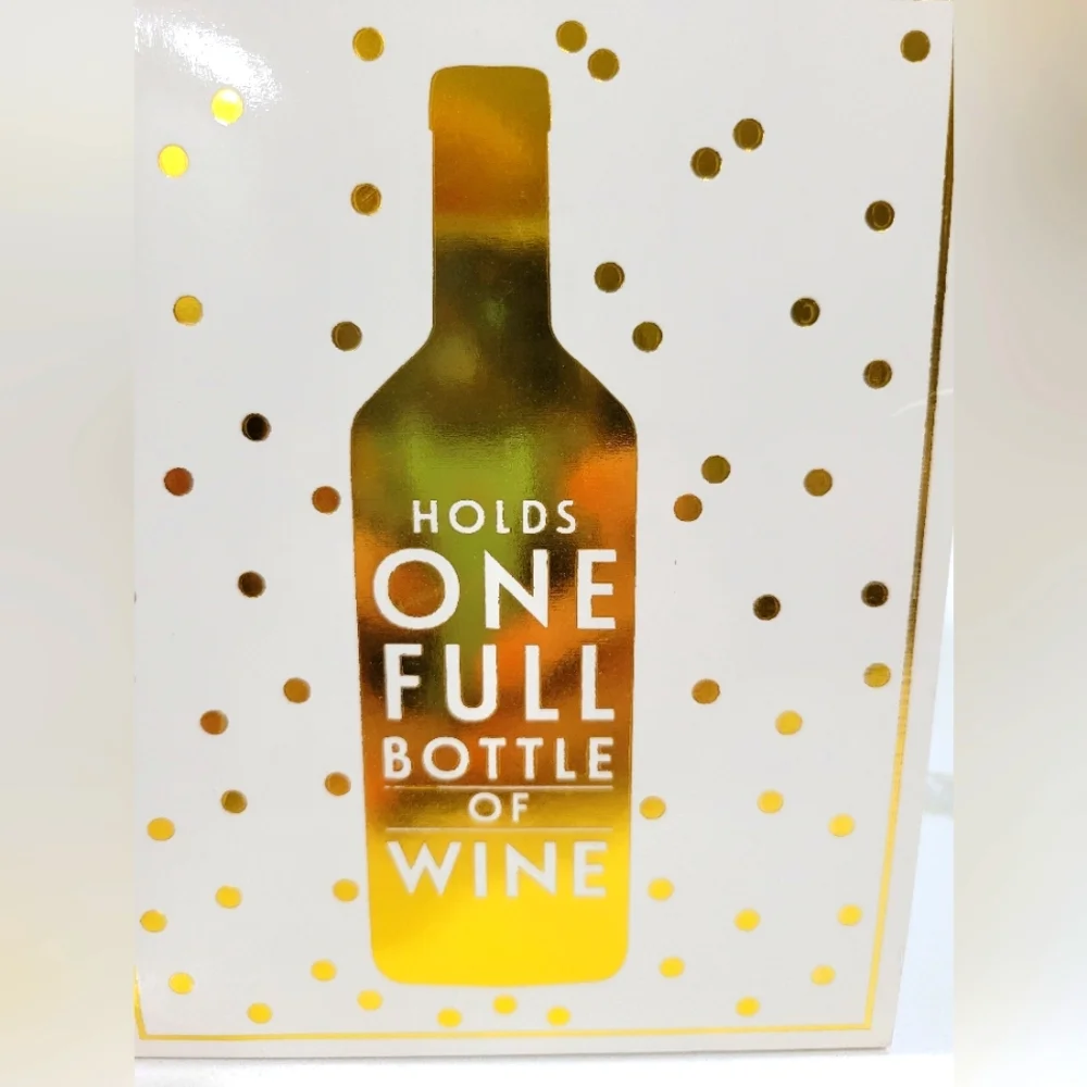 Colorful Wine Glass with Gold Text. Holds 1 Full Bottle Of Wine. 30 oz